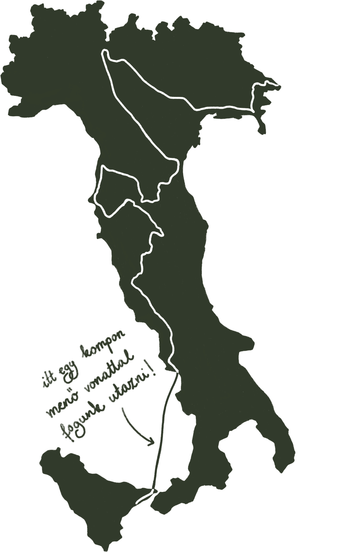 A nászút tervezett útvonala